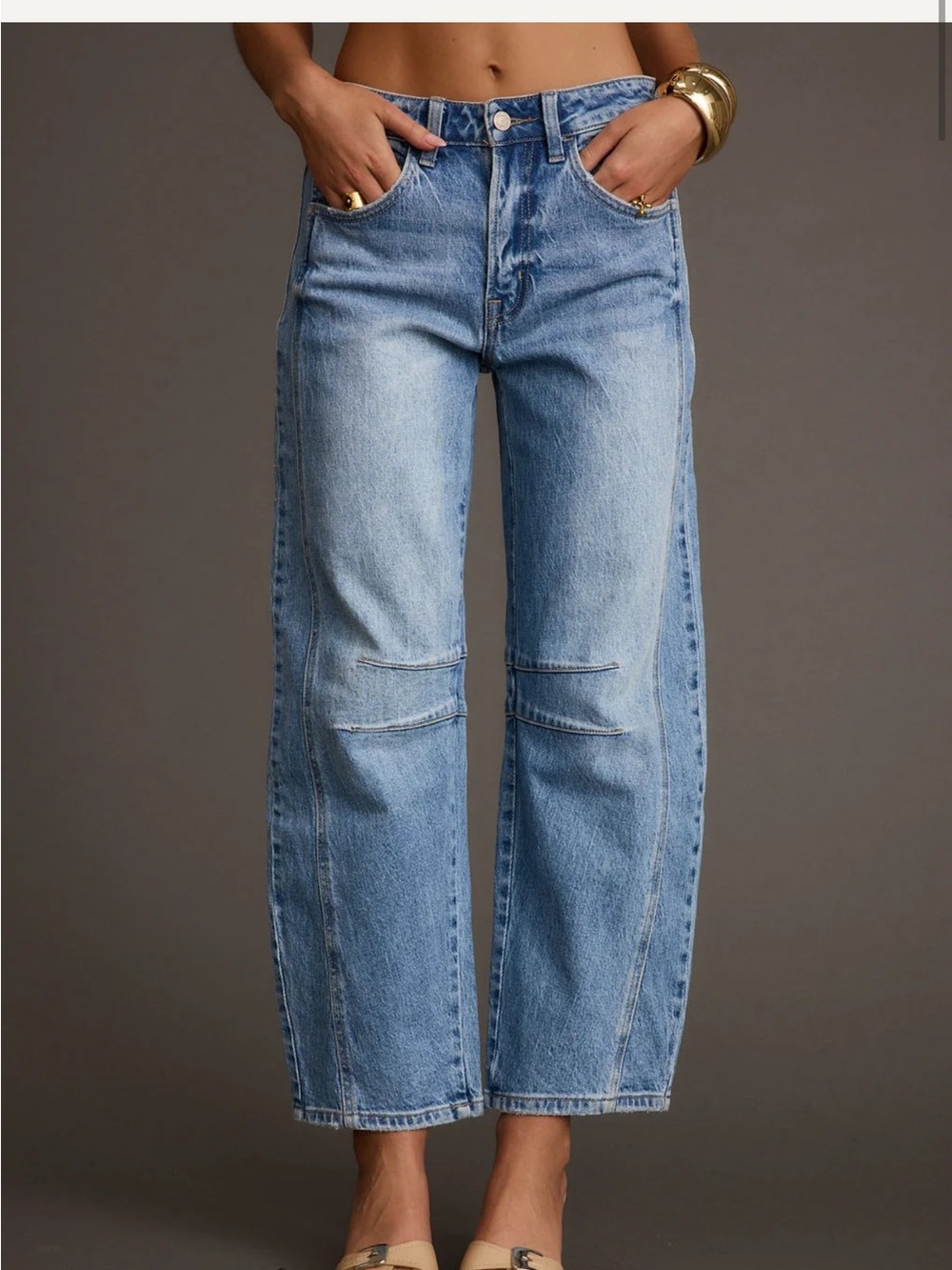 12th Tribe Light Blue Barrel Leg Jeans